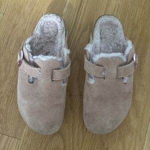 Birkenstock Shearling Suede Leather